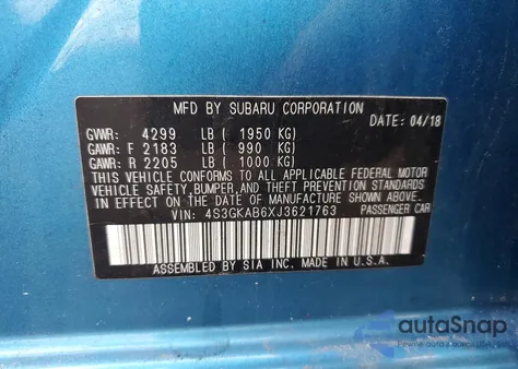 2018 Subaru Impreza Premium z USA, uszkodzony, nr VIN 4S3GKAB6XJ3621763